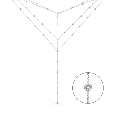 Срібне кольє з фіанітами (арт. 7507/1990)