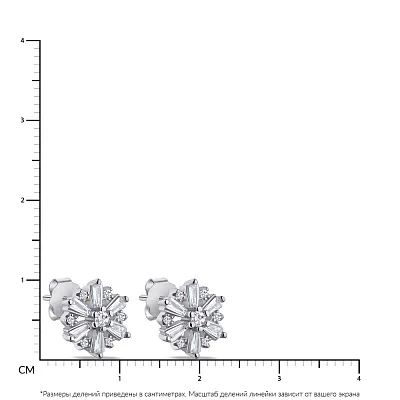 Серьги серебряные с фианитами разной формы  (арт. 7518/6222)