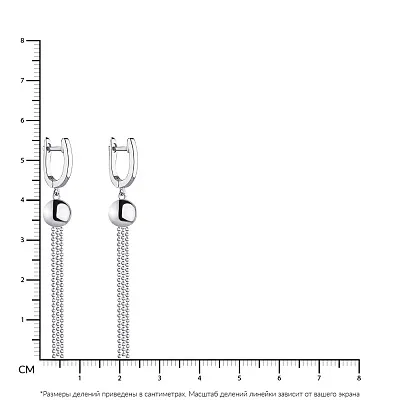 Срібні сережки-підвіски без каміння  (арт. 7502/4625)