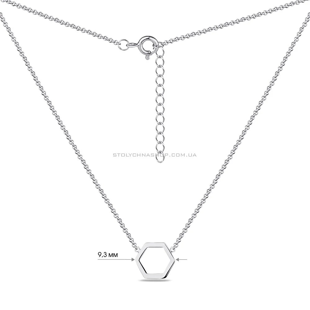 Кольє зі срібла з геометричною підвіскою  (арт. 7507/1205Кол.)