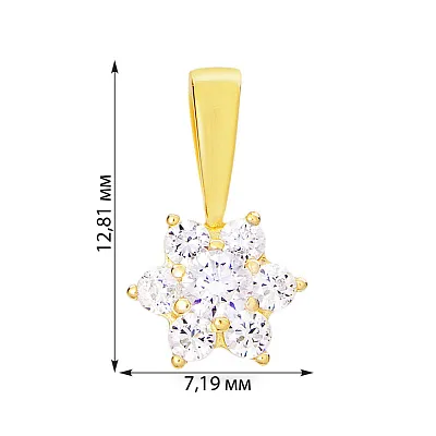 Золотий підвіс "Квітка" в жовтому кольорі металу (арт. 440395ж)
