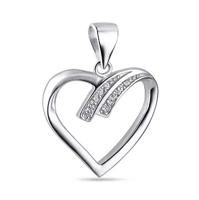 Серебряная подвеска Сердце с фианитами (арт. 7503/2483)