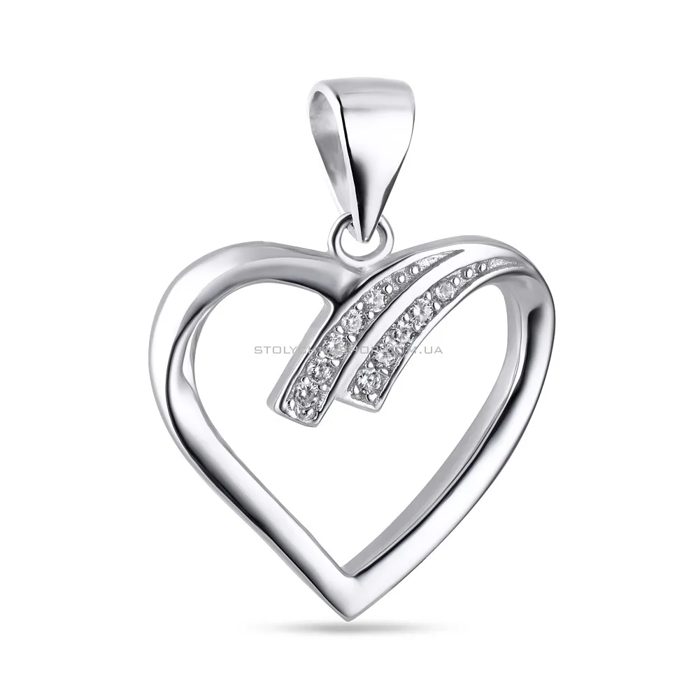 Срібна підвіска Серце з фіанітами (арт. 7503/2483) - цена