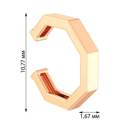 Одиночная серьга-каффа из золота (арт. 110851Я)