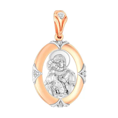 Золота ладанка іконка Божа Матір «Володимирська» (арт. 440571)