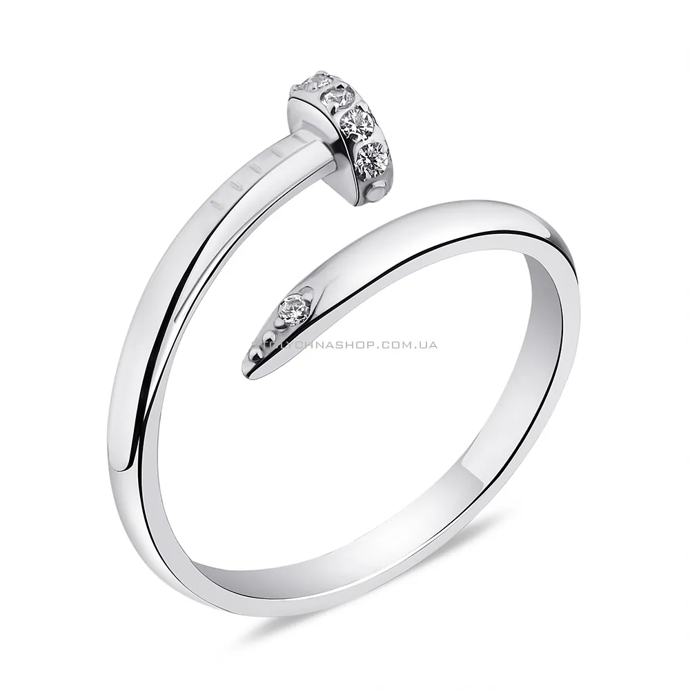 Серебряное кольцо Гвоздь с фианитами (арт. 7501/384кю) - цена