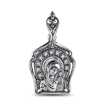 Срібна ладанка іконка Божа Матір «Казанська» (арт. 7917/3750-ч)