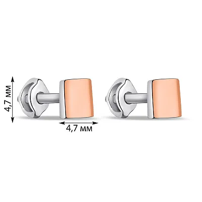 Срібні сережки-пусети з золотими накладками (арт. 7218/644сп)