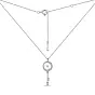 Срібне кольє Ключик з перламутром і фіанітами (арт. 7507/1974п)