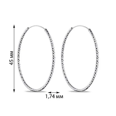 Серебряные серьги-кольца с алмазной гранью (арт. 7502/4372/45)
