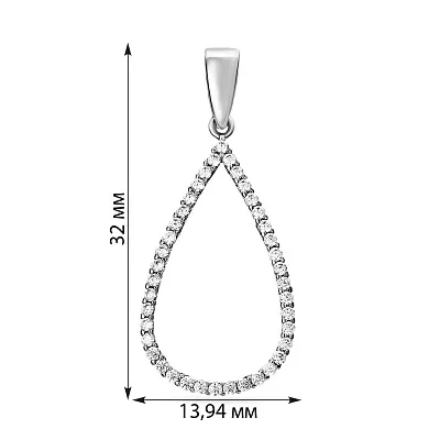 Підвіс з білого золота з фіанітами (арт. 440446б)