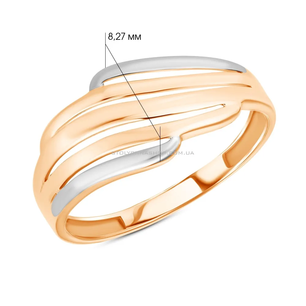 Золотое кольцо в комбинированном цвете металла (арт. 154458кб) - 2 - цена