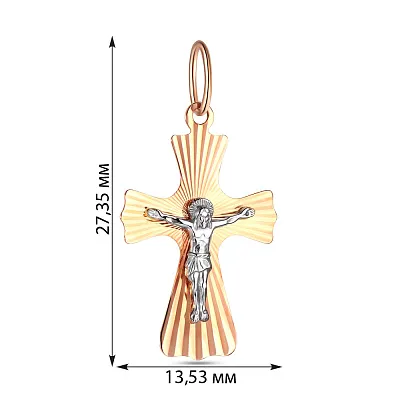 Золотой нательный крестик с распятием  (арт. 517003)