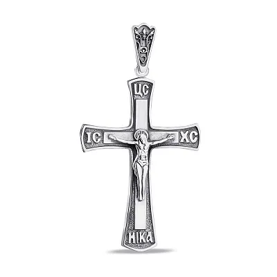 Православний хрестик зі срібла з розп'яттям (арт. 7904/R001пю)