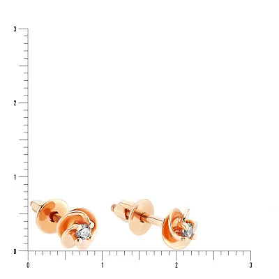 Золоті сережки пусети з фіанітами (арт. 110337)