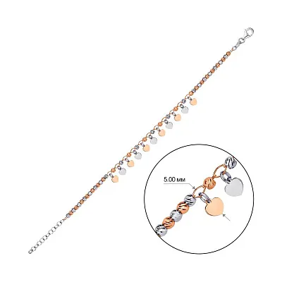 Браслет зі срібла з підвісками  (арт. 7509/2527бк)