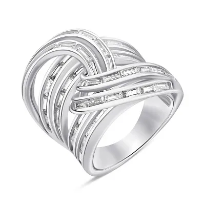 Серебряное массивное кольцо с фианитами (арт. 7501/6885)