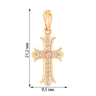 Хрестик з золота з діамантами (арт. П011544005)