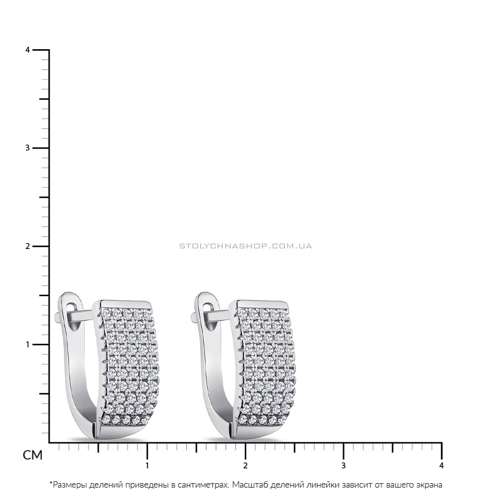 Сережки зі срібла з доріжками з фіанітів  (арт. 7502/4756)
