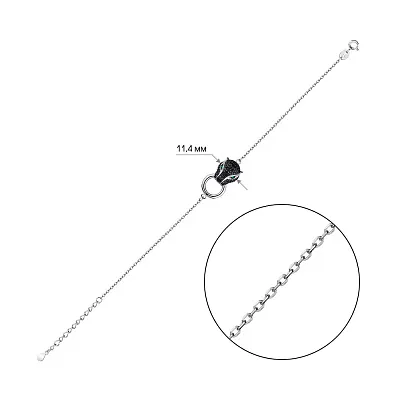 Браслет зі срібла Пантера (арт. 7509/4394азч)