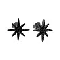 Срібні сережки пусети з чорними фіанітами  (арт. 7518/5903ч)
