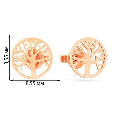 Пусети золоті Дерево життя (арт. 111270)