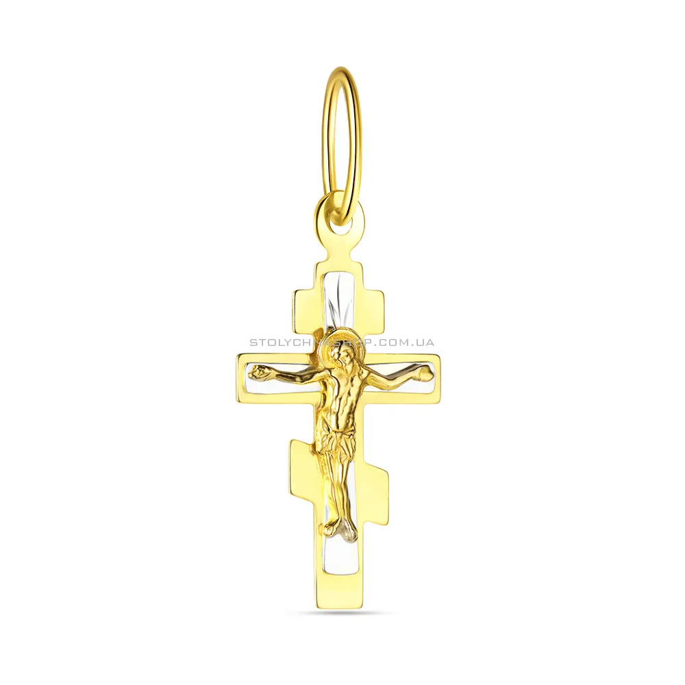Золотий натільний хрестик з розп'яттям (арт. 529600ж)
