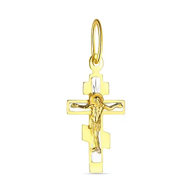 Золотой нательный крестик с распятием  (арт. 529600ж)