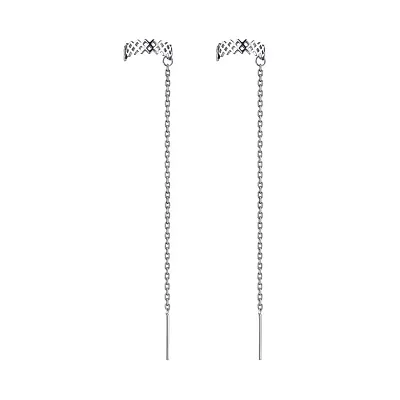 Длинные сережки-протяжки из серебра (арт. 7502/20305р)
