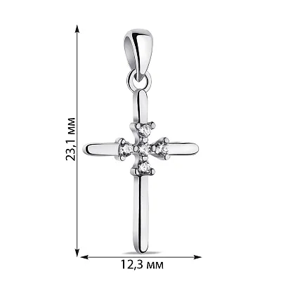 Срібний хрестик з фіанітами (арт. 7503/4064)