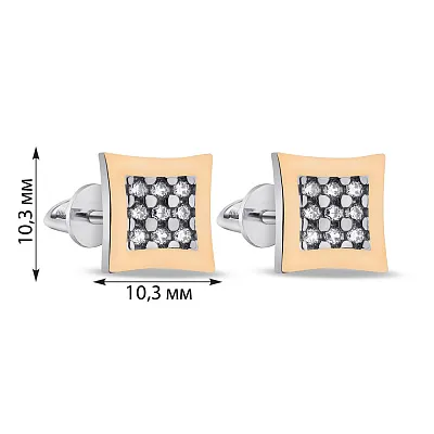 Срібні сережки-пусети з фіанітами (арт. 7218/568сю)