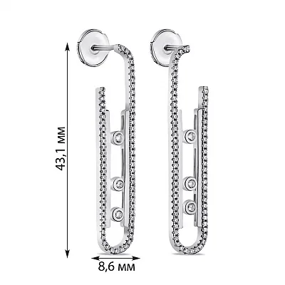 Сережки-пусети зі срібла з фіанітами (арт. 7518/6663)