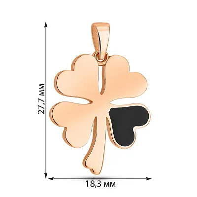 Золотой кулон Клевер с эмалью  (арт. 424890еч)