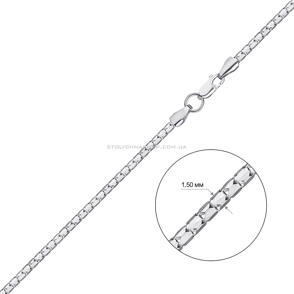 Срібний ланцюжок з декоративним плетінням (арт. 03017203) - 2 - цена