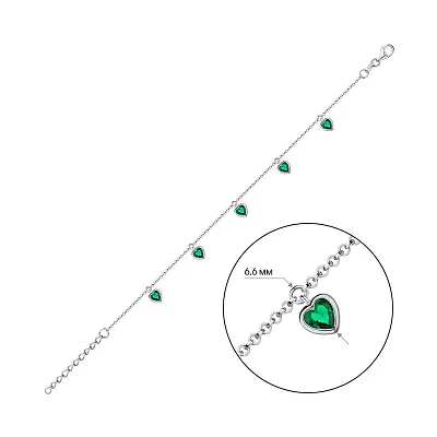 Серебряный браслет с альпинитами (арт. 7509/4595аз)