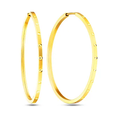 Серьги-кольца из желтого золота без камней (арт. 104457/25ж)