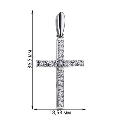 Серебряная подвеска-крестик с фианитами (арт. 7503/3661р)