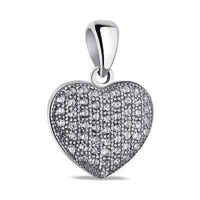 Срібний підвіс Серце з фіанітами (арт. 7503/4127)