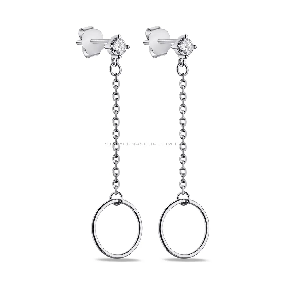 Срібні сережки з фіанітами (арт. 7518/С2Ф/1228) - цена