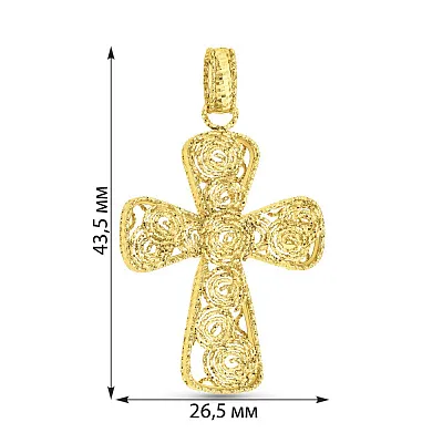 Хрестик Francelli з жовтого  золота (арт. 424848ж)