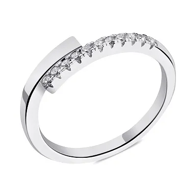 Серебряное кольцо с дорожкой из фианитов  (арт. 7501/6407)