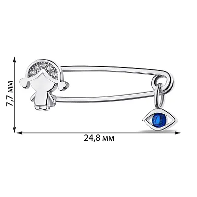 Серебряная булавка с фианитами (арт. 7511/БР2ФС/025ас)
