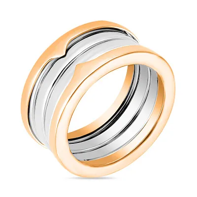 Золотое кольцо в комбинированном цвете металла (арт. 152365кб)