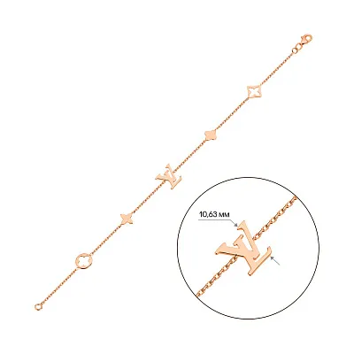 Браслет из красного золота без камней (арт. 324116)