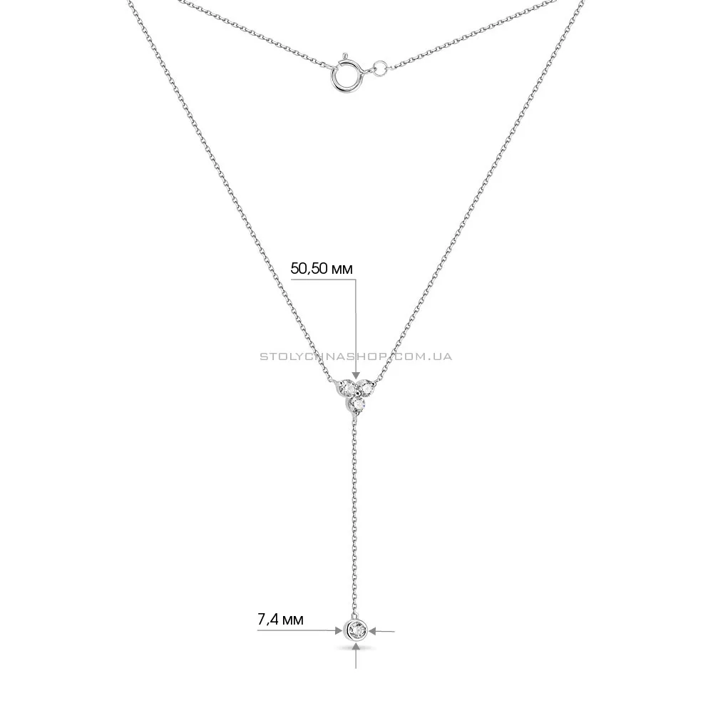 Кольє-краватка з білого золота з діамантами (арт. Ц341282030б) - 3 - цена