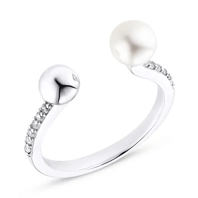 Серебряное кольцо Trendy Style с жемчугом (арт. 7501/4368жб)