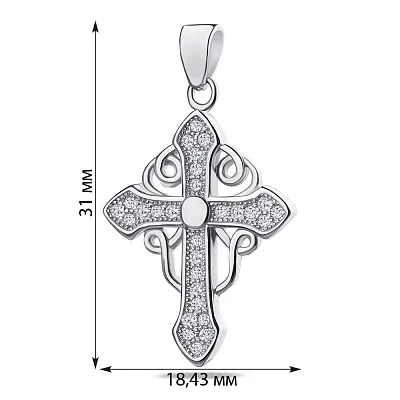 Серебряная подвеска-крестик с фианитами (арт. 7503/2516)
