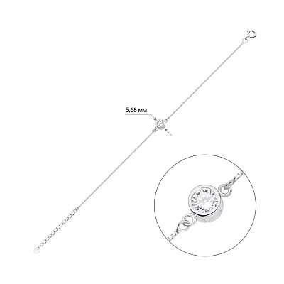 Срібний браслет з фіанітом (арт. 7509/3038/2)