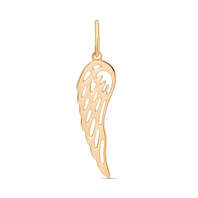 Золотой подвес &quot;Ангельское крыло&quot; без камней  (арт. 424101/25)