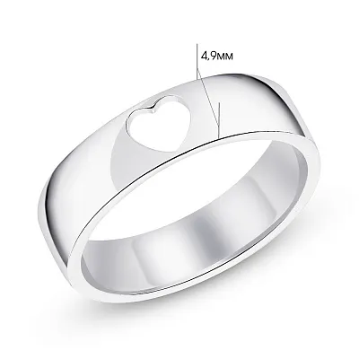 Широкое кольцо из серебра &quot;Сердце&quot; (арт. 7501/5592)